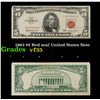 Image 1 : 1963 $5 Red seal United States Note Grades vf++