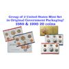 Image 1 : Group of 2 United States Mint Set in Original Government Packaging! From 1989-1990 with 20 Coins Ins