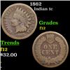 Image 1 : 1862 Indian Cent 1c Grades f, fine