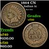 Image 1 : 1864 CN Indian Cent 1c Grades vf++
