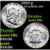 Image 1 : 1955-p Franklin Half Dollar 50c Grades Select Unc FBL