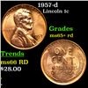Image 1 : 1957-d Lincoln Cent 1c Grades Gem+ Unc RD