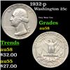 Image 1 : 1932-p Washington Quarter 25c Grades Choice AU/BU Slider