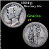 Image 1 : 1924-p Mercury Dime 10c Grades g, good