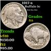 Image 1 : 1917-s Buffalo Nickel 5c Grades f+