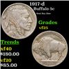 Image 1 : 1917-d Buffalo Nickel 5c Grades vf+