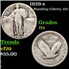 Image 1 : 1929-s Standing Liberty Quarter 25c Grades f+