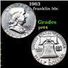 Image 1 : Proof 1963 Franklin Half Dollar 50c Grades Choice Proof