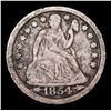 Image 2 : 1854-p  a Seated Liberty Dime 10c Grades vf details