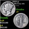 Image 1 : 1921-p Mercury Dime 10c Grades g+