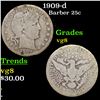 Image 1 : 1909-d Barber Quarter 25c Grades vg, very good