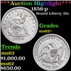 Image 1 : ***Auction Highlight*** 1856-p Seated Liberty Quarter 25c Graded Select Unc BY USCG (fc)