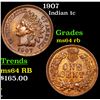 Image 1 : 1907 Indian Cent 1c Grades Choice Unc RB