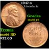 Image 1 : 1947-s Lincoln Cent 1c Grades GEM+ Unc RD