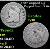 Image 1 : 1837 Capped Lg Capped Bust Half Dime 1/2 10c Grades vg+