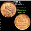 Image 1 : 1948-p Lincoln Cent 1c Grades GEM Unc RB