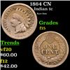 Image 1 : 1864 CN Indian Cent 1c Grades f+