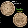 Image 1 : 1863 Indian Cent 1c Grades f details