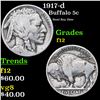 Image 1 : 1917-d Buffalo Nickel 5c Grades f, fine