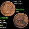Image 1 : 1864 CN Indian Cent 1c Grades f+