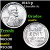 Image 1 : 1943-p Lincoln Cent 1c Grades GEM+ Unc
