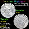 Image 1 : ***Auction Highlight*** 1840 No Drapery Seated Liberty Half Dime 1/2 10c Graded Select Unc BY USCG (