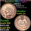 Image 1 : ***Auction Highlight*** 1864 L Indian Cent 1c Graded ms63+ bn BY SEGS (fc)