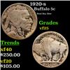 Image 1 : 1920-d Buffalo Nickel 5c Grades vf+