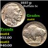 Image 1 : 1937-p Buffalo Nickel 5c Grades Choice Unc