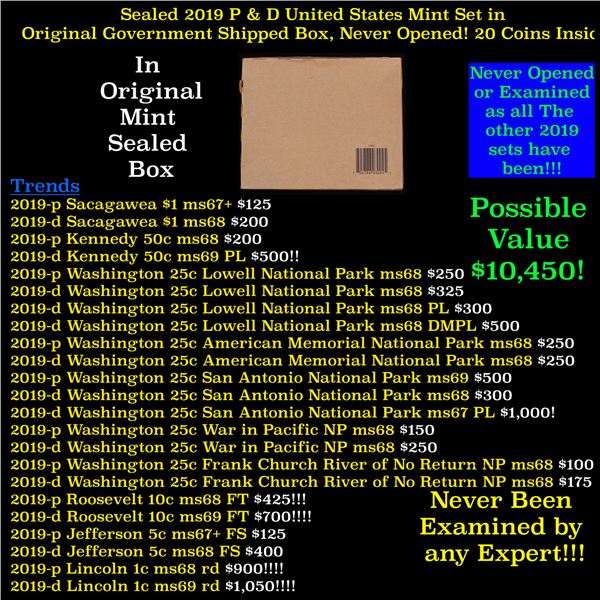 Sealed 2019 United States Mint Set in Original Government Shipped Box, Never Opened! 21 Coins Inside