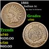 Image 1 : 1861 Indian Cent 1c Grades vf++