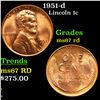 Image 1 : 1951-d Lincoln Cent 1c Grades GEM++ Unc RD