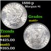 Image 1 : 1886-p Morgan Dollar $1 Grades GEM+ Unc