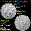 Image 1 : ***Auction Highlight*** 1897-o Morgan Dollar $1 Graded Select Unc BY USCG (fc)