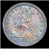 Image 2 : ***Auction Highlight*** 1853 arrow & rays Seated Liberty Quarter Rainbwo Toned 25c Graded Select+ Un