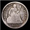 Image 2 : 1872-p Seated Liberty Half Dime 1/2 10c Grades vg details