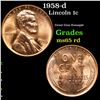 Image 1 : 1958-d Lincoln Cent 1c Grades GEM Unc RD