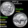Image 1 : 1937-p Buffalo Nickel 5c Grades Select Unc