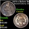 Image 1 : 1875-s Below Bow Seated Liberty Dime 10c Grades f details