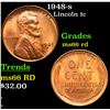 Image 1 : 1948-s Lincoln Cent 1c Grades GEM+ Unc RD