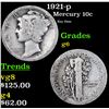 Image 1 : 1921-p Mercury Dime 10c Grades g+