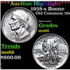 Image 1 : ***Auction Highlight*** 1938-s Boone Old Commem Half Dollar 50c Graded ms66 By SEGS (fc)