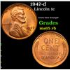 Image 1 : 1947-d Lincoln Cent 1c Grades GEM Unc RB