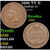 Image 1 : 1886 TY II Indian Cent 1c Grades vf++