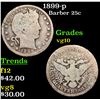 Image 1 : 1899-p Barber Quarter 25c Grades vg+