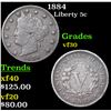 Image 1 : 1884 Liberty Nickel 5c Grades vf++