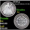 Image 1 : 1848-p Seated Liberty Half Dime 1/2 10c Grades f, fine