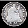 Image 2 : 1848-p Seated Liberty Half Dime 1/2 10c Grades f, fine