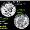Image 1 : 1944-p Mercury Dime 10c Grades GEM++ Unc