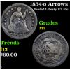 Image 1 : 1854-o Arrows Seated Liberty Half Dime 1/2 10c Grades f, fine
